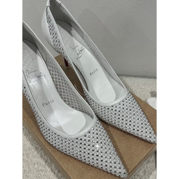 Christian Louboutin Apostropha Mesh Strass Pumps 80mm Black Crystal | New in Box - Picture 6 of 14